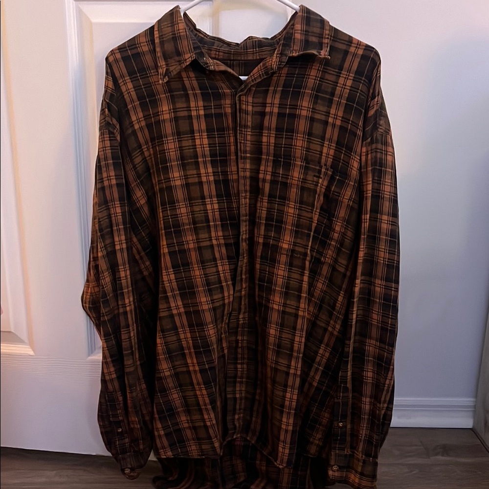 Plaid Button-Up Shirt